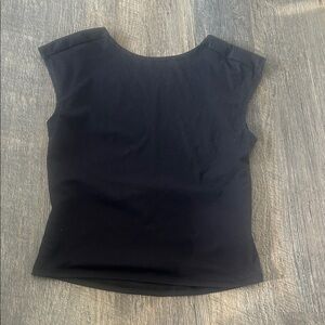 Black Fitted Cap Sleeve Muscle Tee